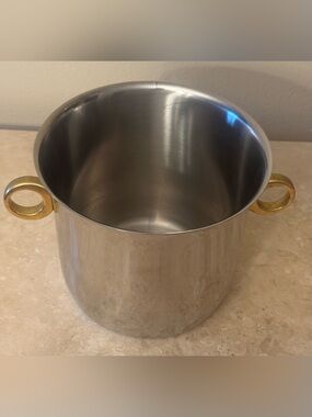 Vintage Summit 18/10 stainless steel/brass champagne chiller made in Italy.